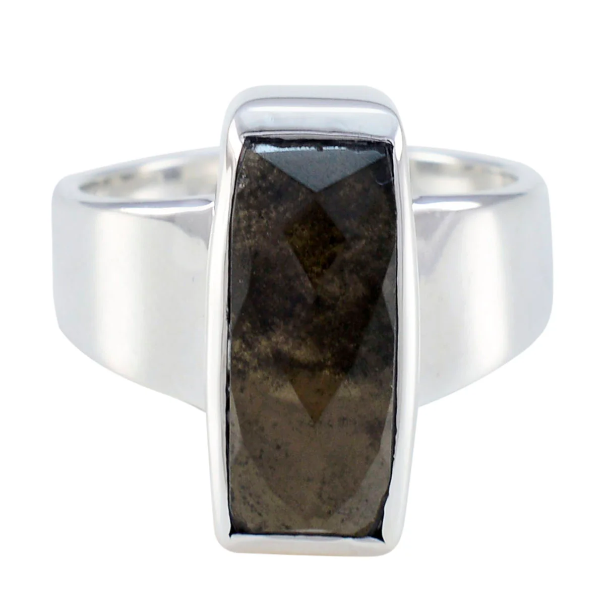 Smoky Quartz Solitaire Moroccan 92.5 Silver Brown Gemstone Eye-catching Abstract Ring Jewelry