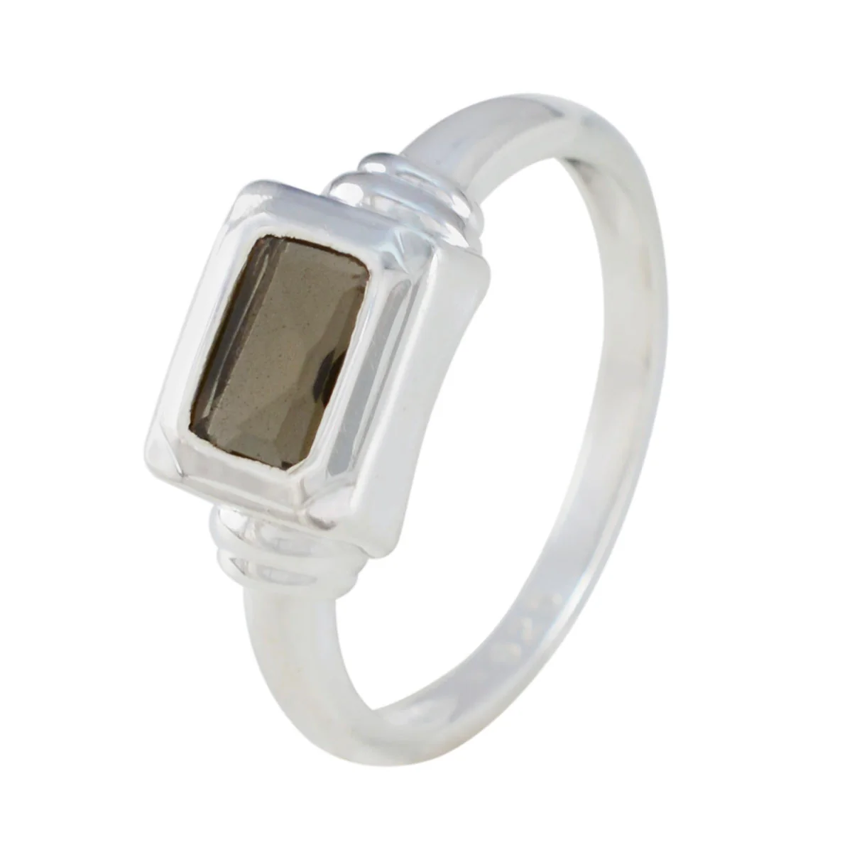 Smoky Quartz Solitaire Turkish Silver Brown Gemstones Whisper-thin Feminine Ring Jewellery - Image 2