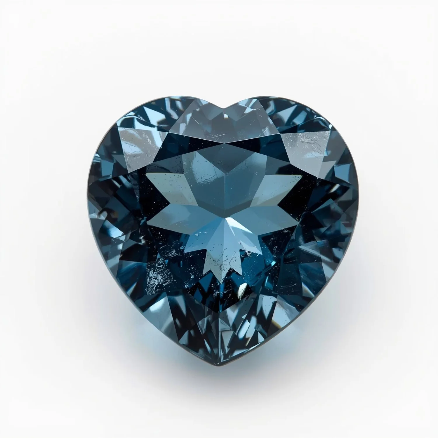 Swiss Blue Topaz 1PC Chunky 14x14 MM Heart Faceted Blue Genuine Semi Precious Loose Gems - Image 2