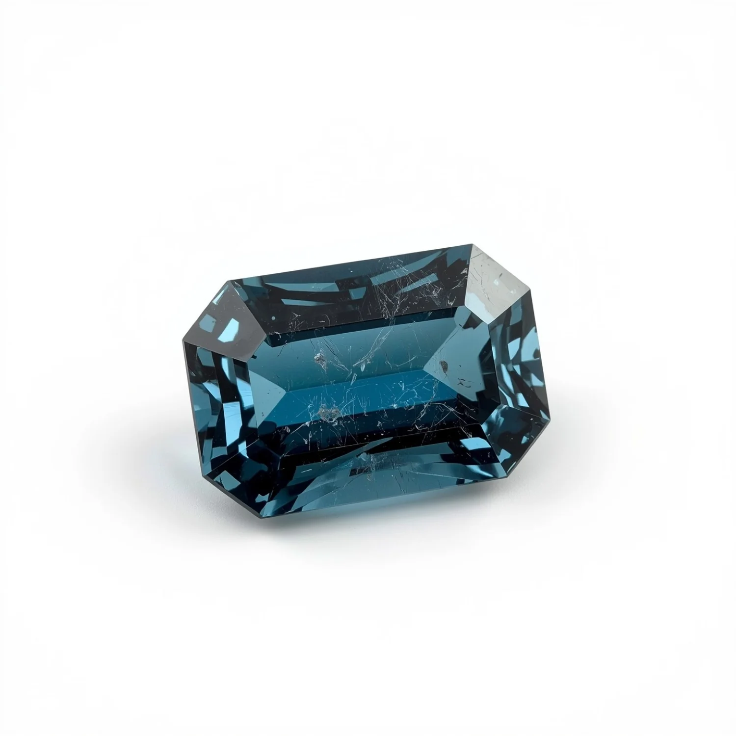 Swiss Blue Topaz 1PC Small 6x8 MM Emerald Faceted Blue Lustrous Semi Precious Loose Gemstone