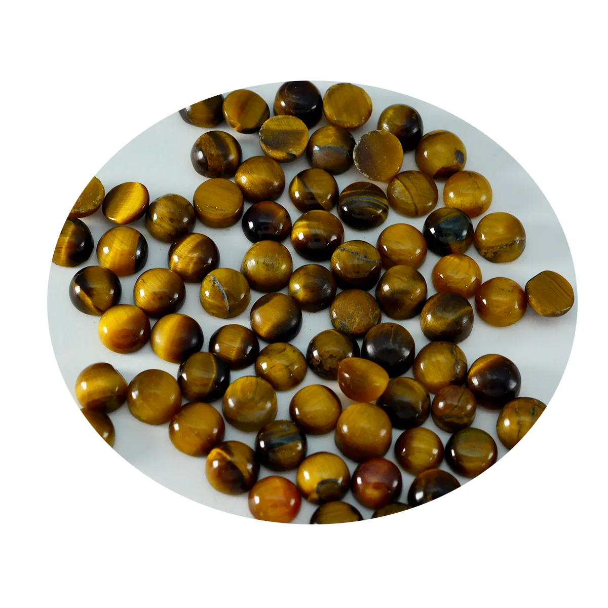 Tiger Eye 10PC Tiny 4x4 MM Round Cabochon Brown Natural semi Precious Gems - Image 2