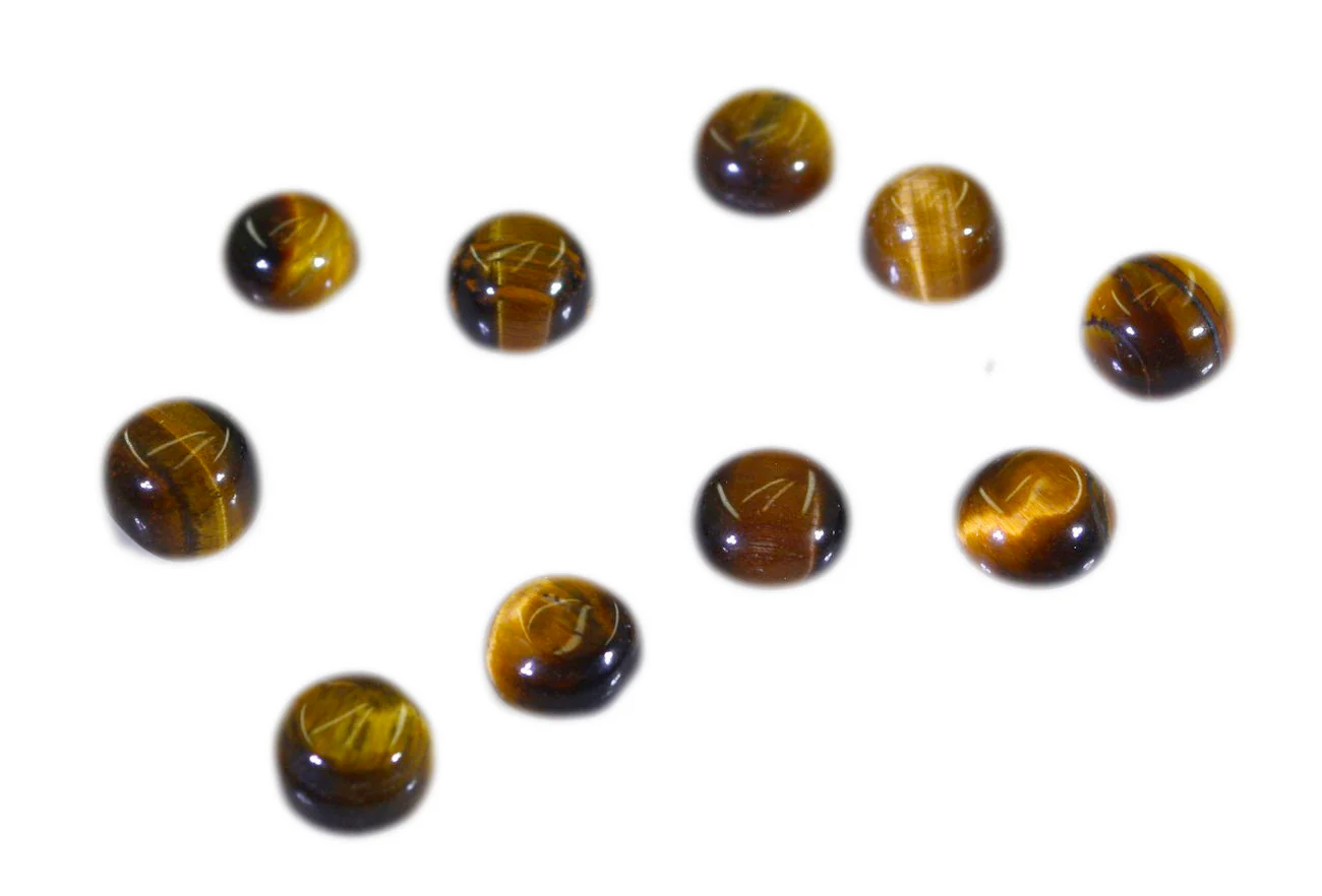 Tiger Eye 10PC Tiny 4x4 MM Round Cabochon Brown Natural semi Precious Gems - Image 3