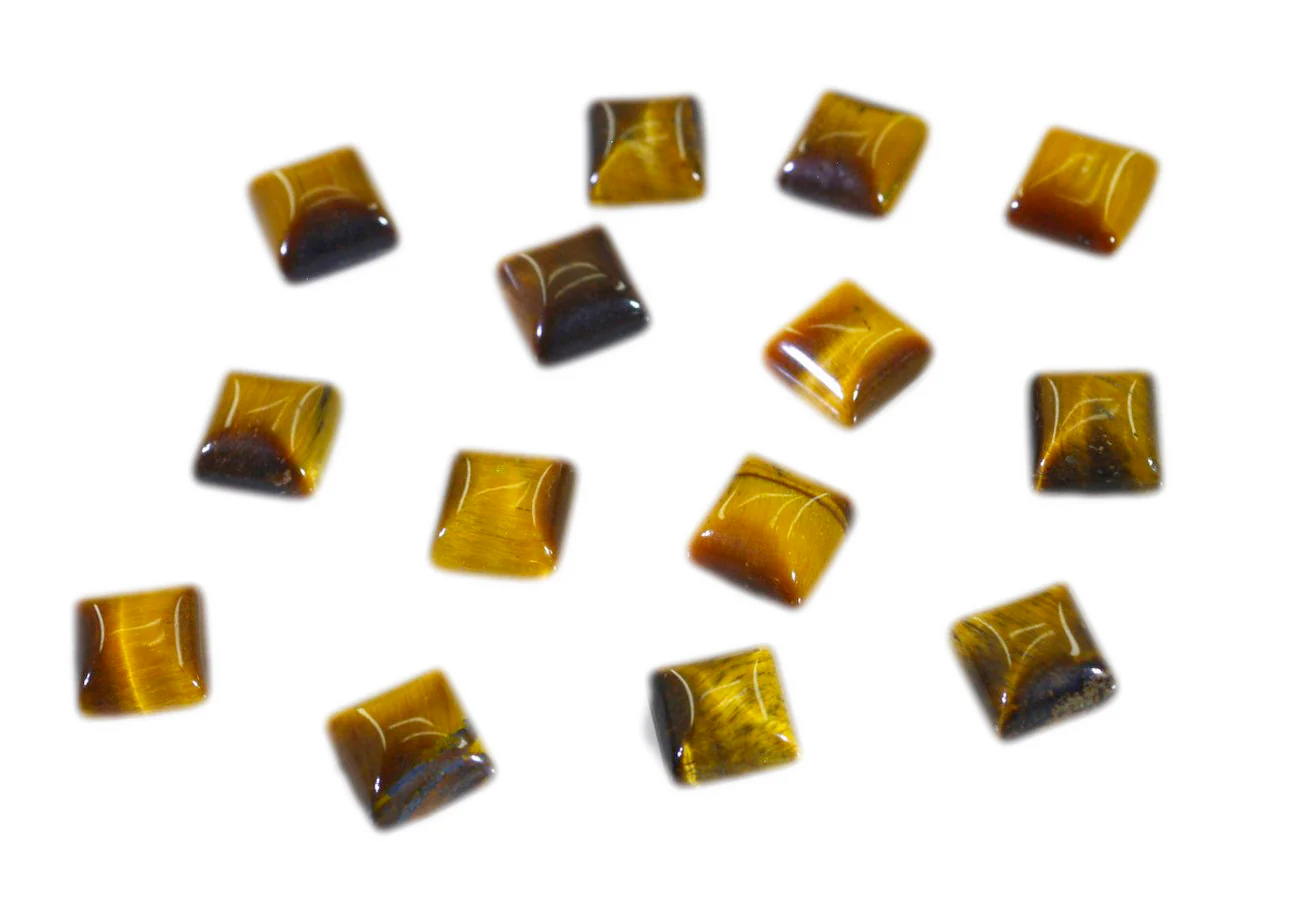 Tiger Eye 10PC Tiny 4x4 MM Square Cabochon Brown Shine semi Precious Precious Gemstone - Image 3