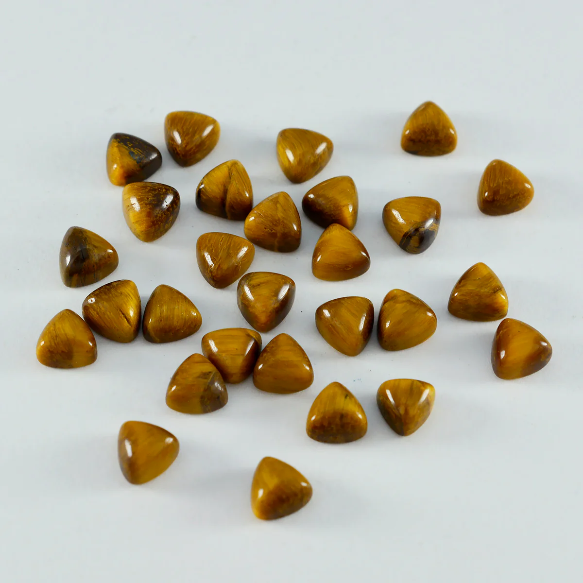 Tiger Eye 10PC Tiny 4x4 MM Triangle Cabochon Brown Sparkling semi Precious Loose Gemstone - Image 4