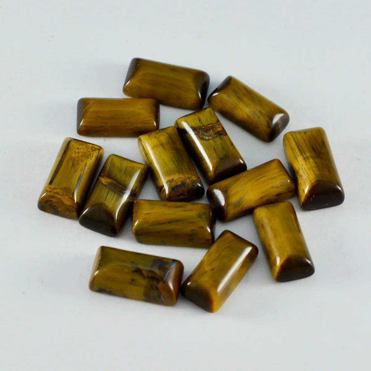Tiger Eye 10PC Tiny 4x8 MM Baguette Cabochon Brown Fine semi Precious Loose Gemstone - Image 2