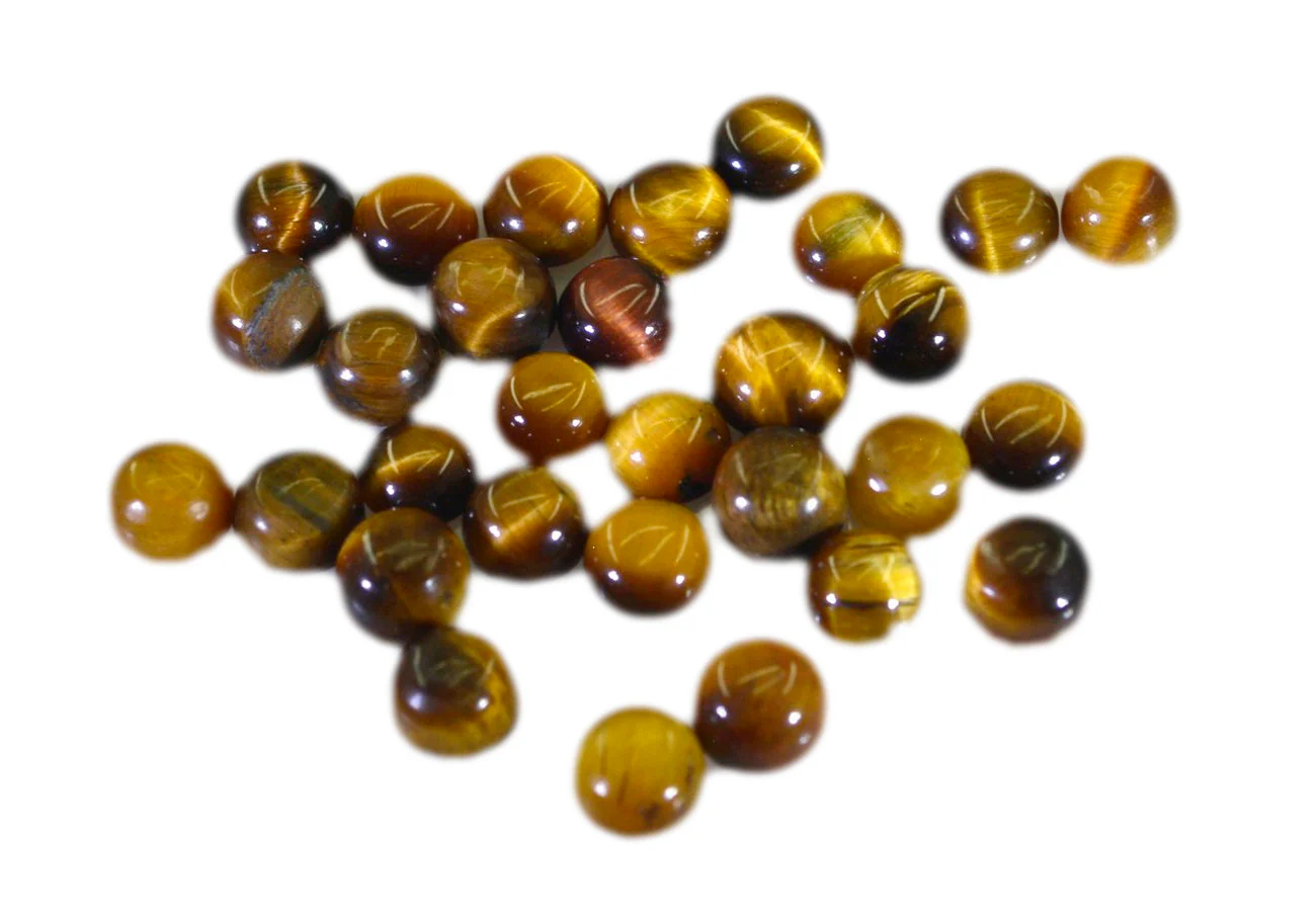 Tiger Eye 10PC Tiny 5x5 MM Round Cabochon Brown Genuine semi Precious Loose Gems - Image 3