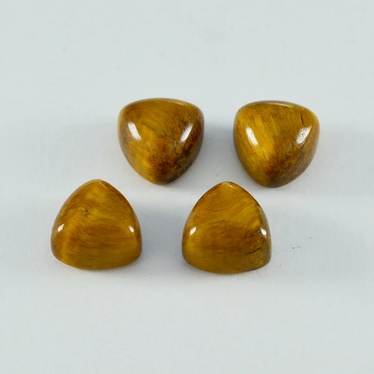 Tiger Eye 10PC Tiny 5x5 MM Triangle Cabochon Brown Polished semi Precious Loose Gemstones