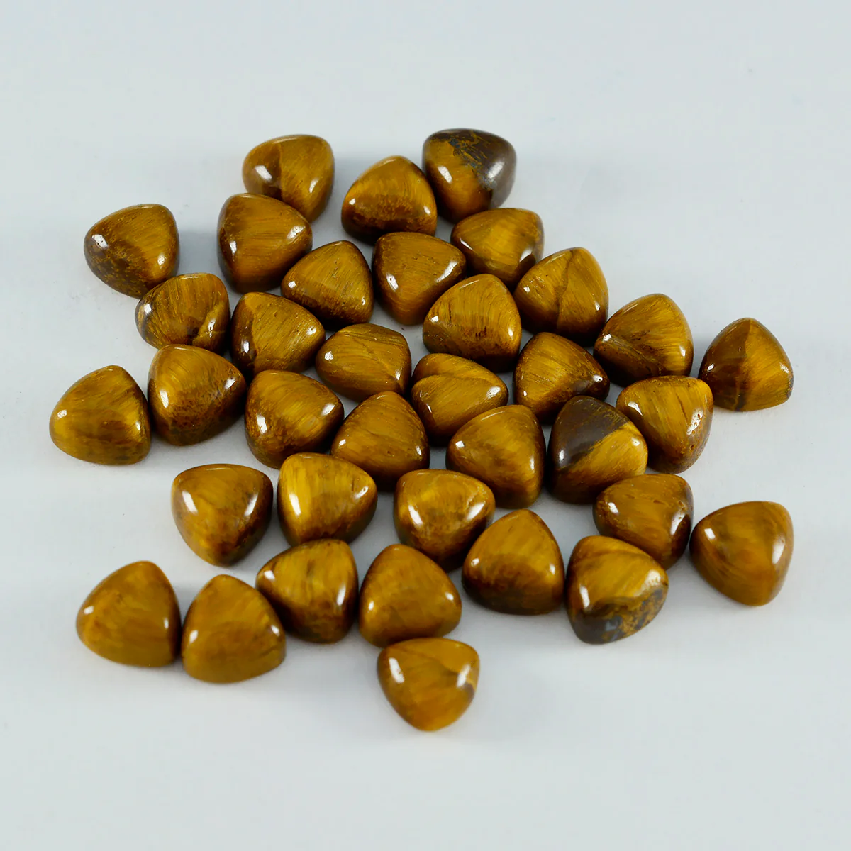 Tiger Eye 10PC Tiny 5x5 MM Triangle Cabochon Brown Polished semi Precious Loose Gemstones - Image 4