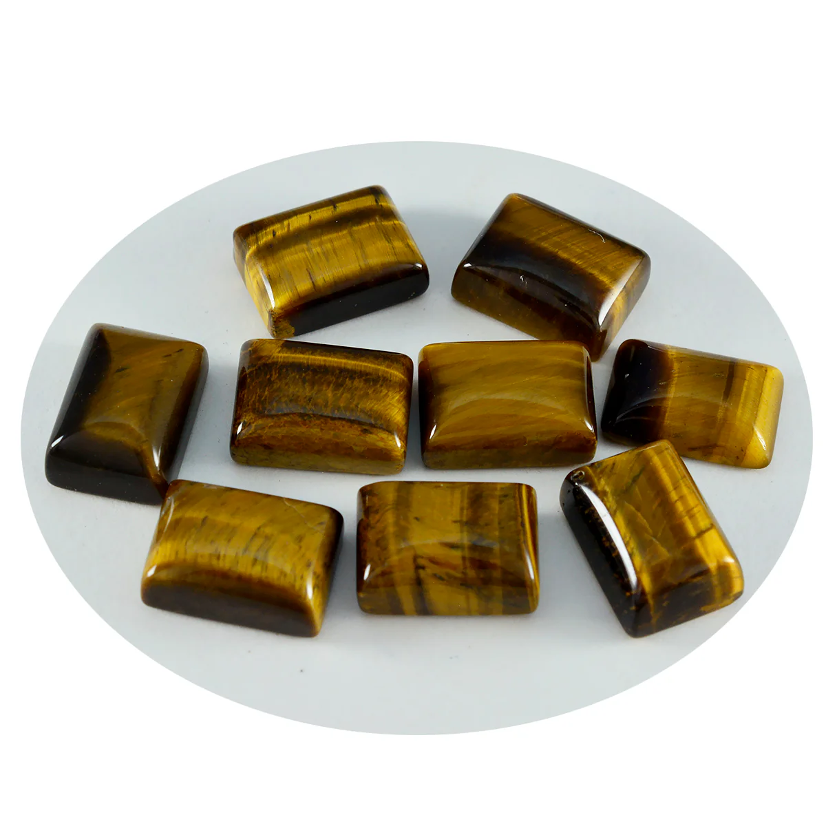 Tiger Eye 1PC Medium 8x10 MM Emerald Cabochon Brown Luster semi Precious Loose Gemstones - Image 2