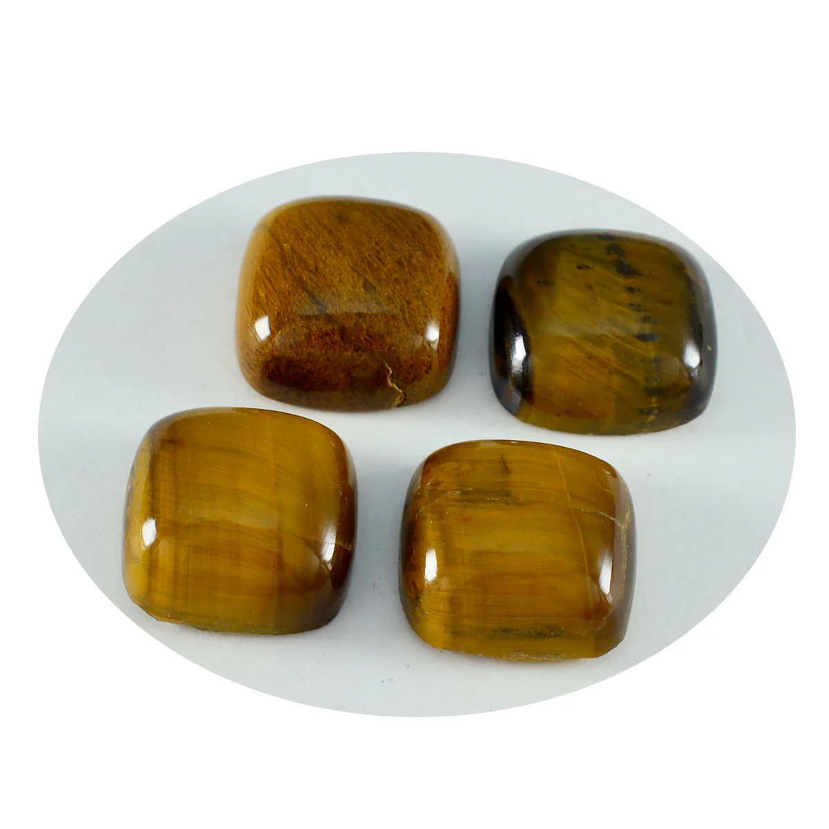 Tiger Eye 1PC Medium 9x9 MM Cushion Cabochon Brown Shine semi Precious Precious Gemstone - Image 2