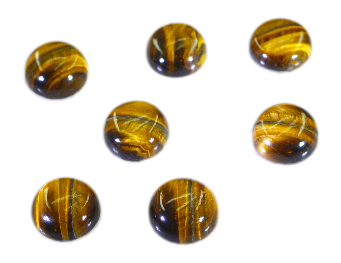 Tiger Eye 1PC Medium 9x9 MM Round Cabochon Brown Brilliant semi Precious Precious Gemstone - Image 3