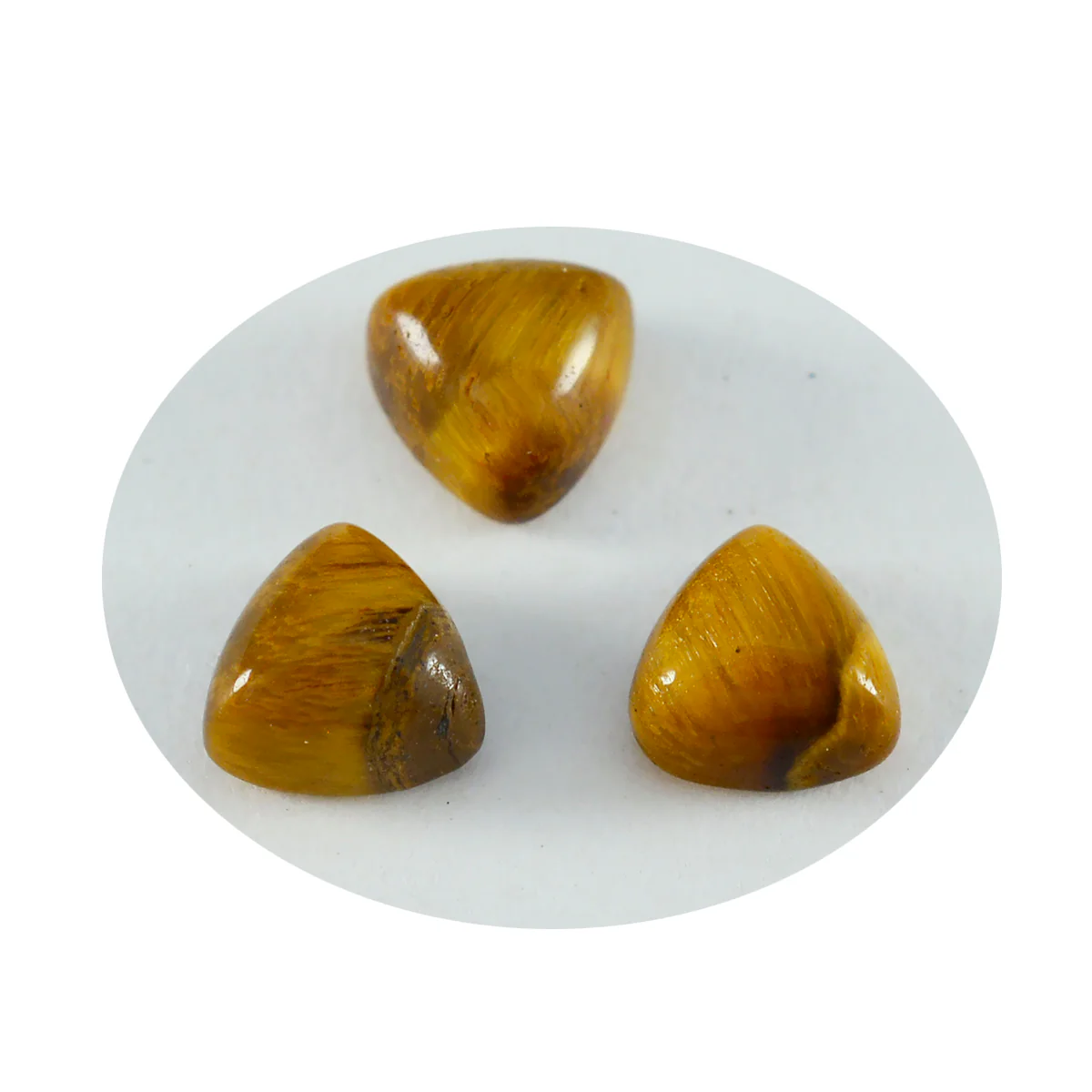Tiger Eye 1PC Medium 9x9 MM Triangle Cabochon Brown Shine semi Precious Loose Gems - Image 2