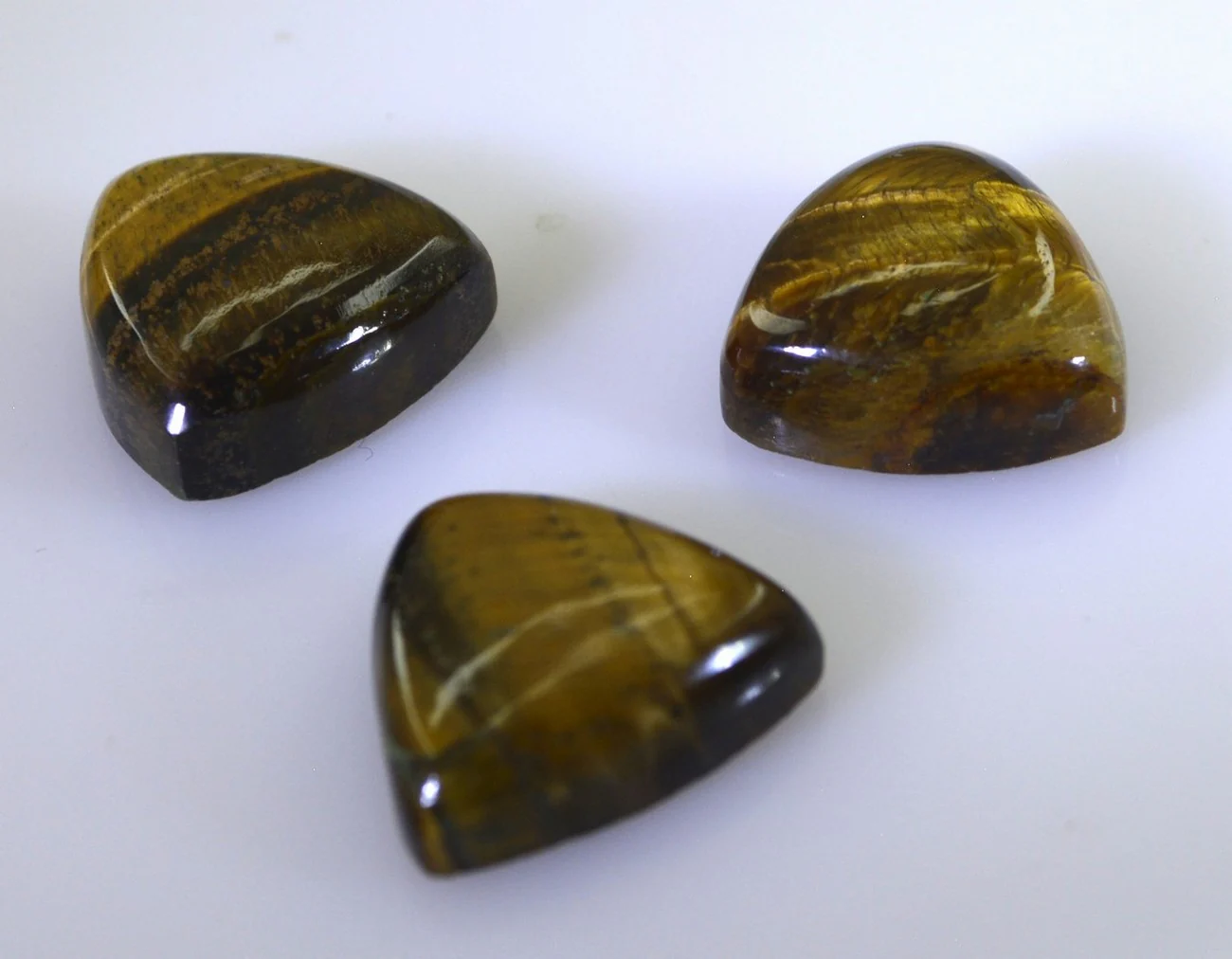Tiger Eye 1PC Medium 9x9 MM Triangle Cabochon Brown Shine semi Precious Loose Gems - Image 3