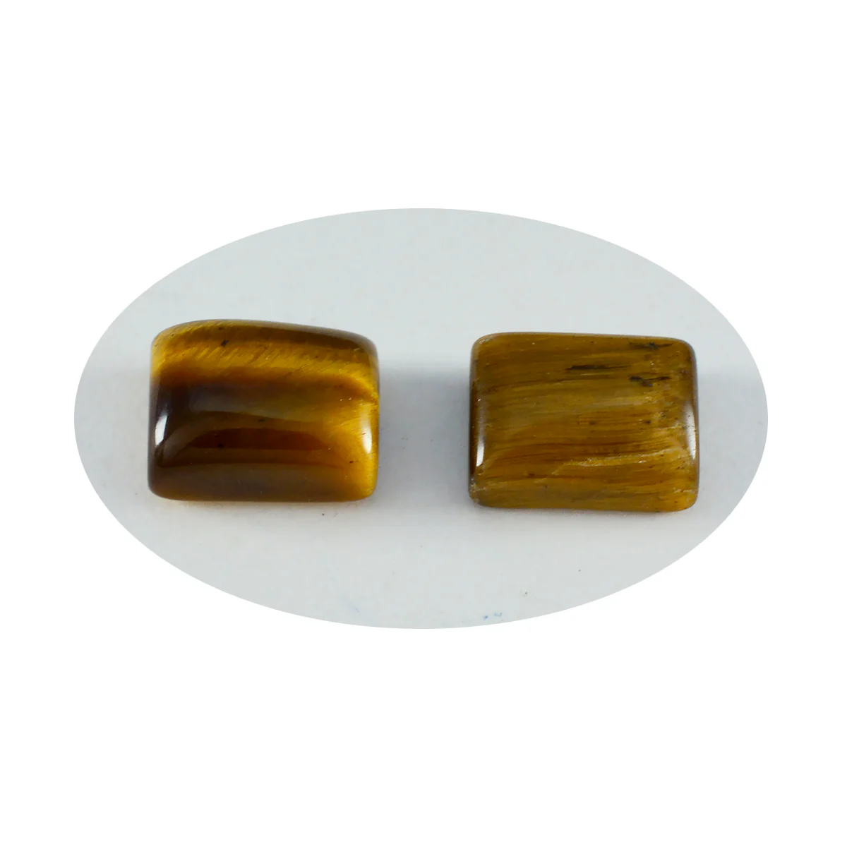 Tiger Eye 1PC Small 6x8 MM Emerald Cabochon Brown Brilliant semi Precious Precious Gemstone - Image 2