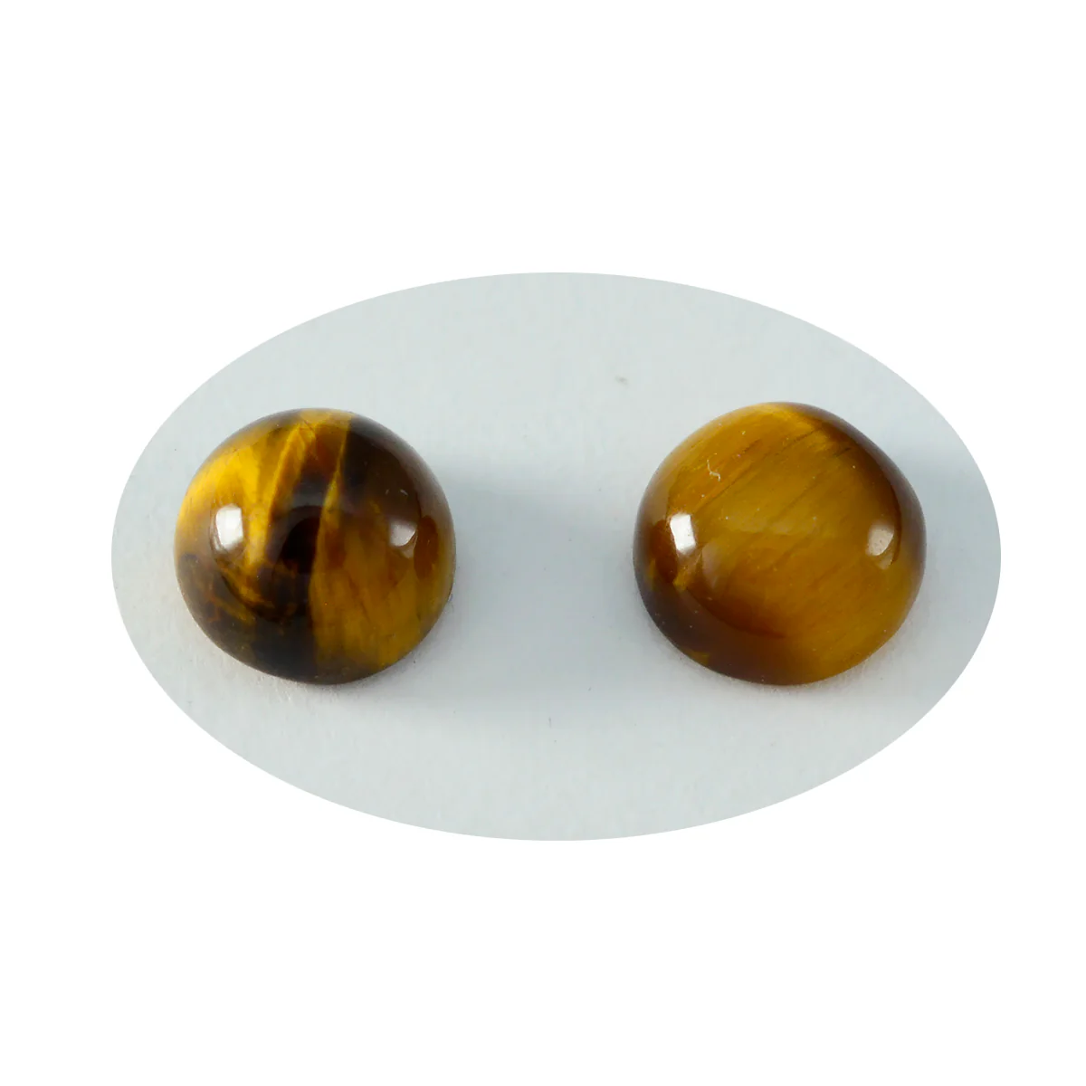 Tiger Eye 1PC Small 8x8 MM Round Cabochon Brown Fiery semi Precious Semi Precious Gemstone - Image 2