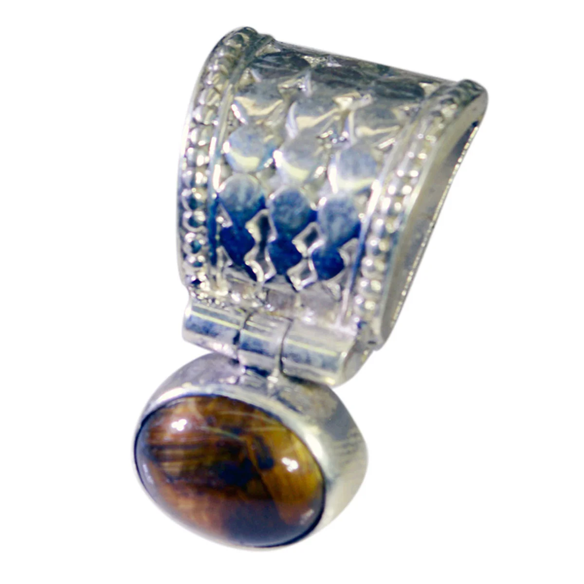 Tiger Eye Delicate Italian Silver Solitaire Bianca Trendy Brown Pendant Jewelry - Image 3