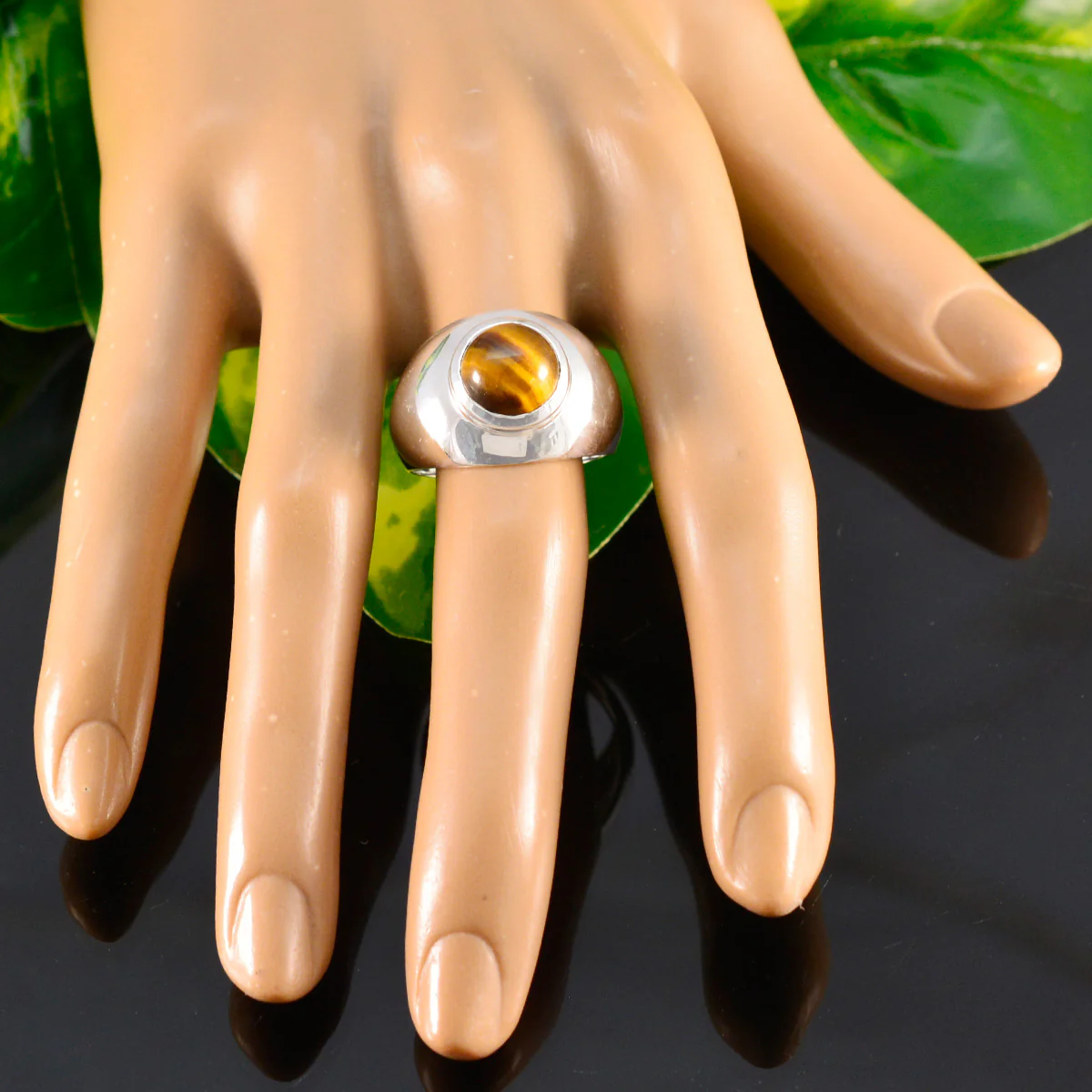 Tiger Eye Solitaire African 925 Sterling Silver Brown Gems Eye-catching Modern Ring Jewelry - Image 5