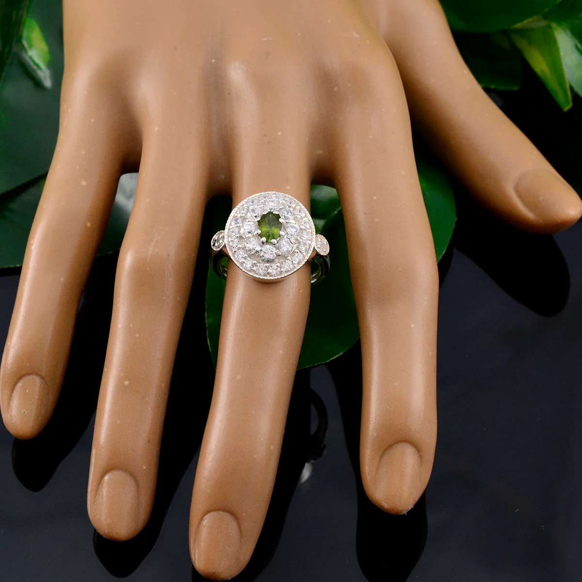 Tourmaline Halo Egyptian Silver multicolor Gemstones Classic Modern Ring Jewellery - Image 5