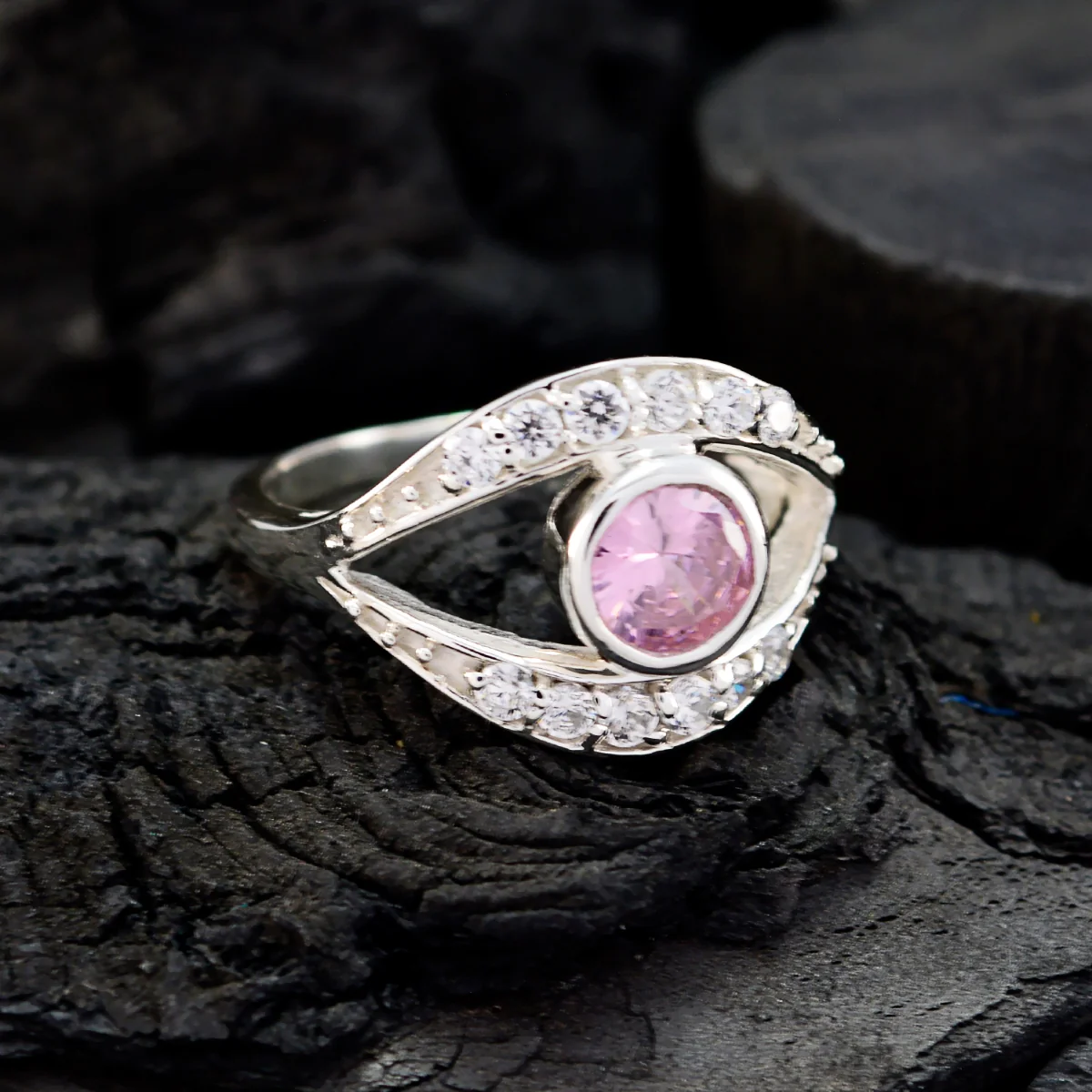 Tourmaline Halo German Sterling Silver multicolor Gemstone Featherlight Glamorous Ring Jewellery - Image 3