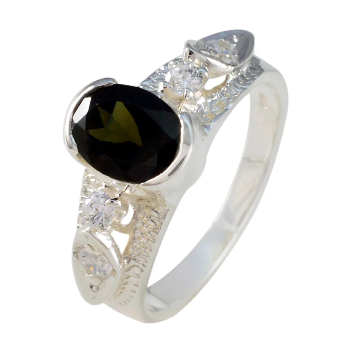 Tourmaline Solitaire African Sterling Silver multicolor Gems Minimal Love Ring Jewelry - Image 2