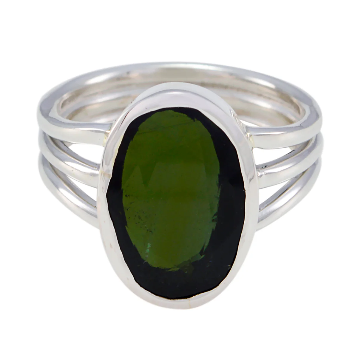 Tourmaline Solitaire Moroccan 925 Sterling Silver multicolor Gems Versatile Boho Ring Jewelry - Image 2
