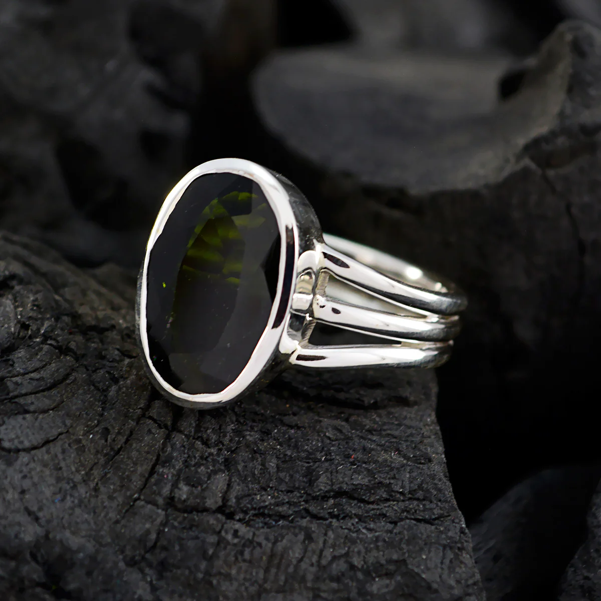 Tourmaline Solitaire Moroccan 925 Sterling Silver multicolor Gems Versatile Boho Ring Jewelry - Image 4