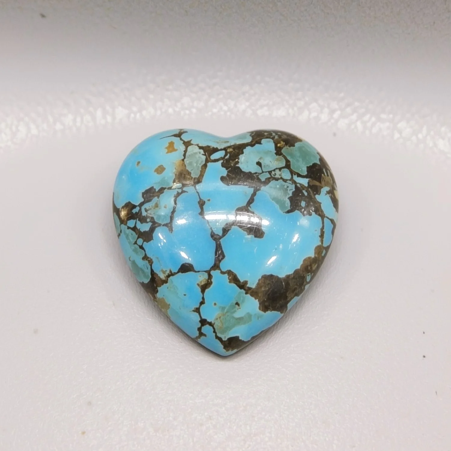 Turquoise 10PC Tiny 4x4 MM Heart Cabochon Blue Lustrous semi Precious Semi Precious Gemstone - Image 2