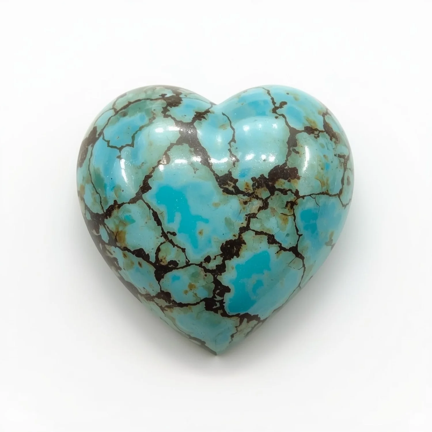 Turquoise 1PC Large 10x10 MM Heart Cabochon Blue Superior semi Precious Semi Precious Gemstone