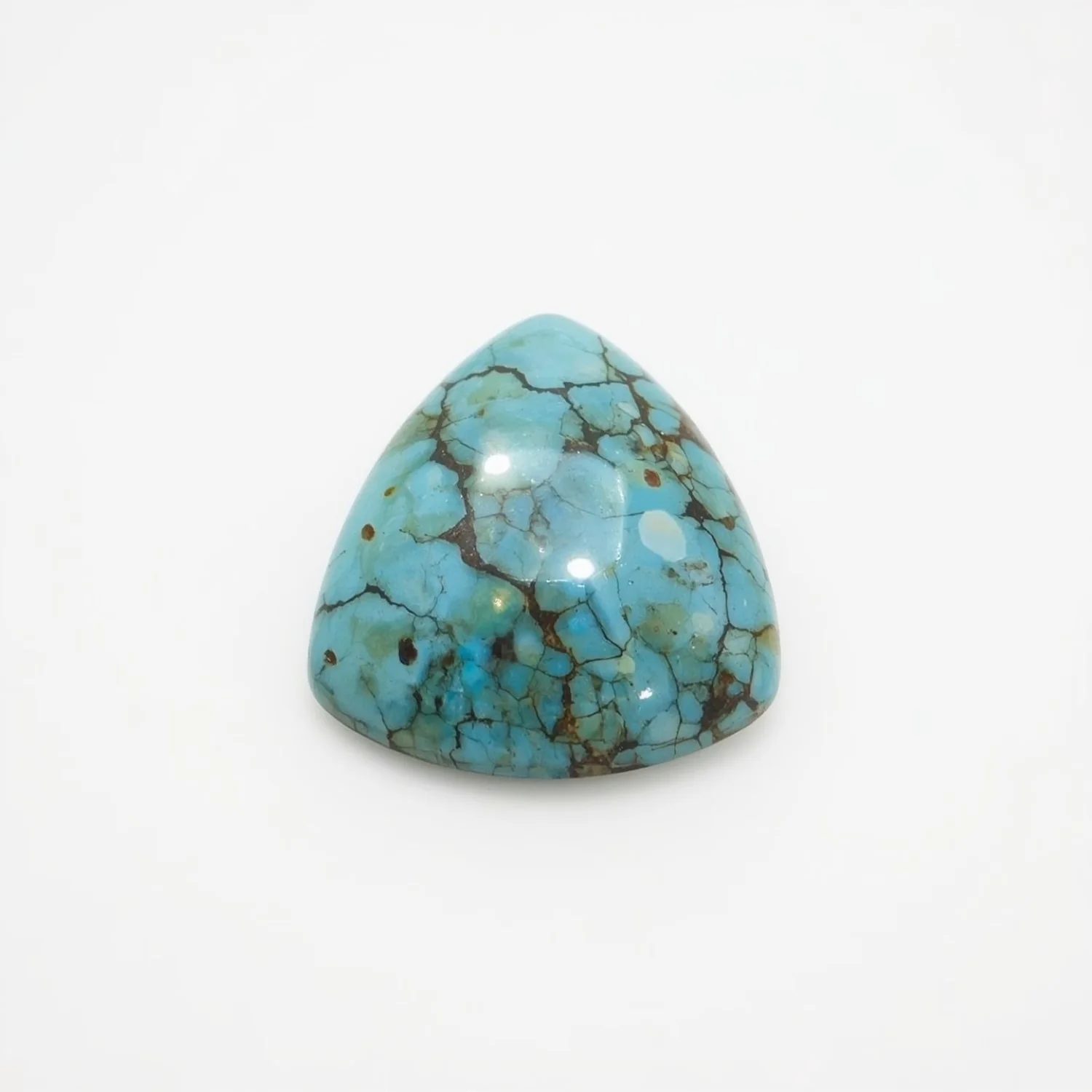 Turquoise 1PC Large 10x10 MM Triangle Cabochon Blue Polished semi Precious Precious Gemstone - Image 2