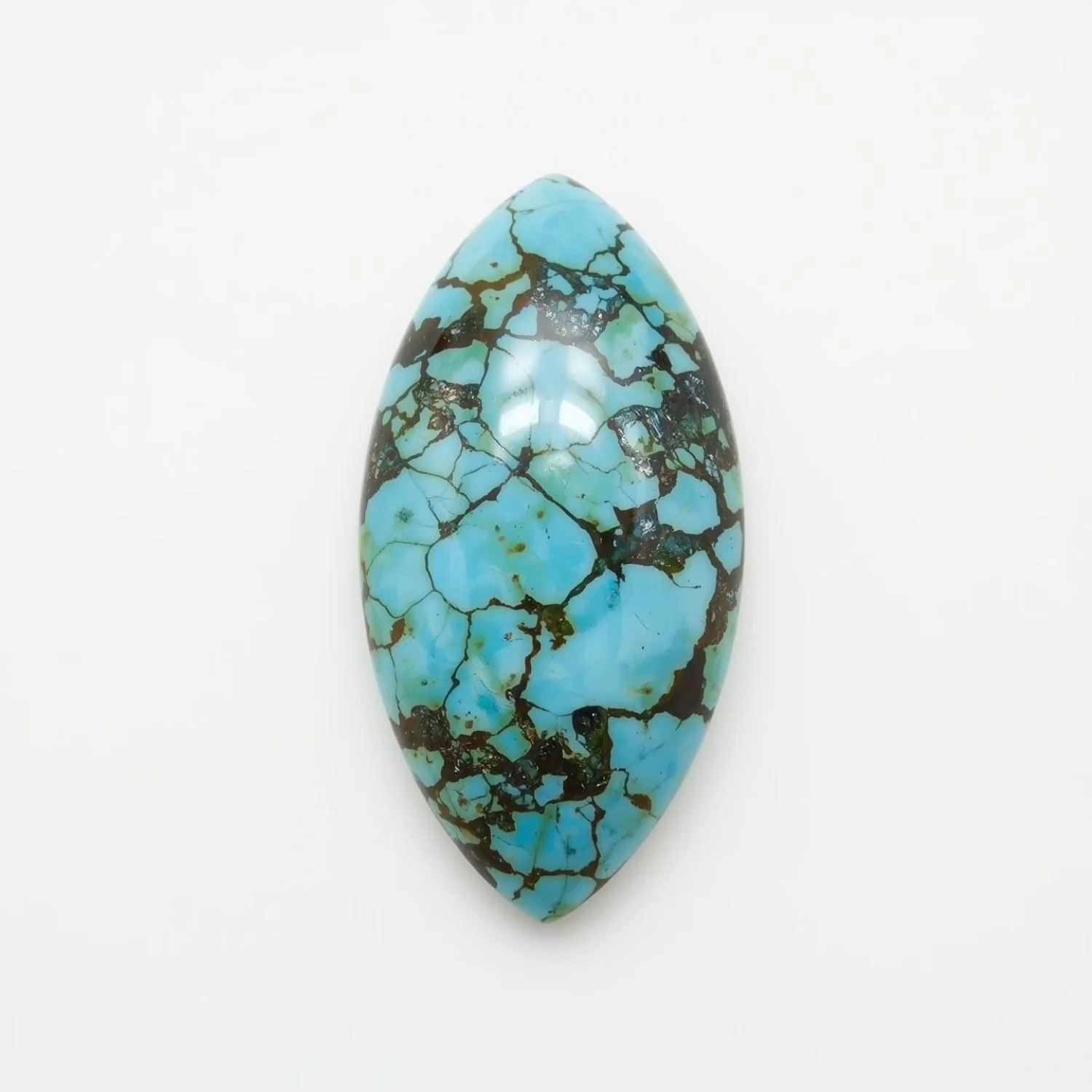 Turquoise 1PC Small 5x10 MM Marquise Cabochon Blue Luster semi Precious Loose Gemstones - Image 2