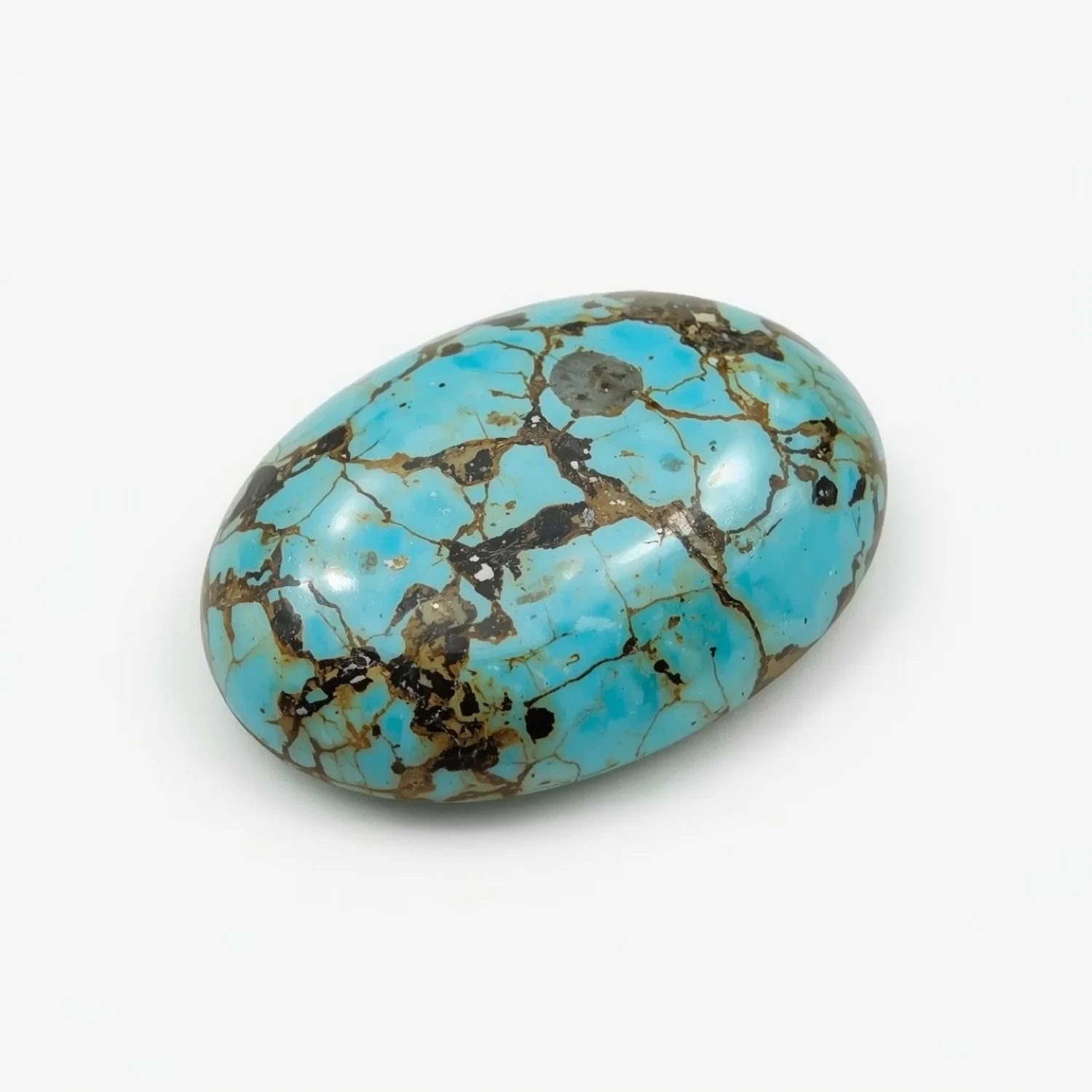 Turquoise 1PC Small 7x9 MM Oval Cabochon Blue Luster semi Precious Loose Gemstones - Image 2