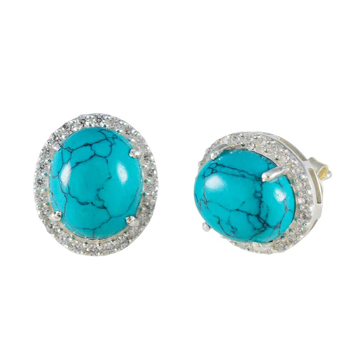 Turquoise American Alina multiple Stud Blue Sterling Silver Earring - Image 2