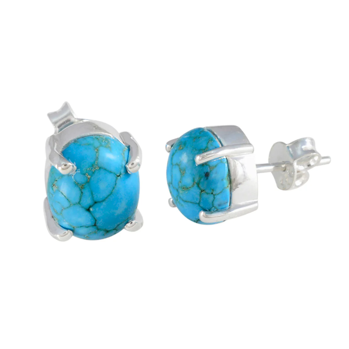 Turquoise Australian Rebeca Solitaire Stud multicolor 92.5 Silver Earring - Image 2