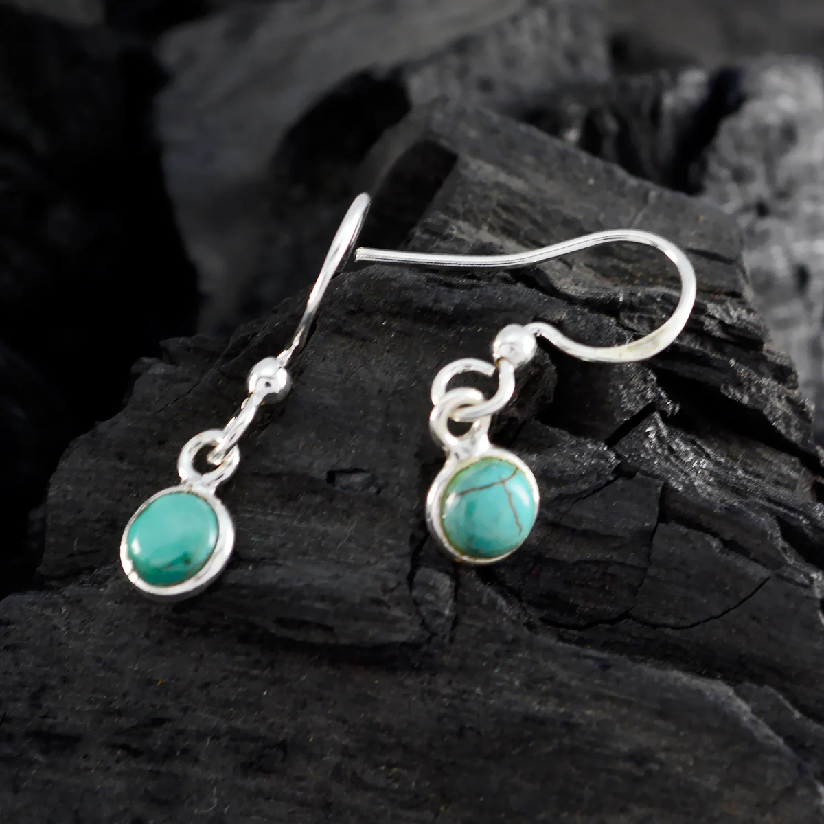Turquoise French Bella multiple Dangle Blue 925 Silver Earring - Image 3
