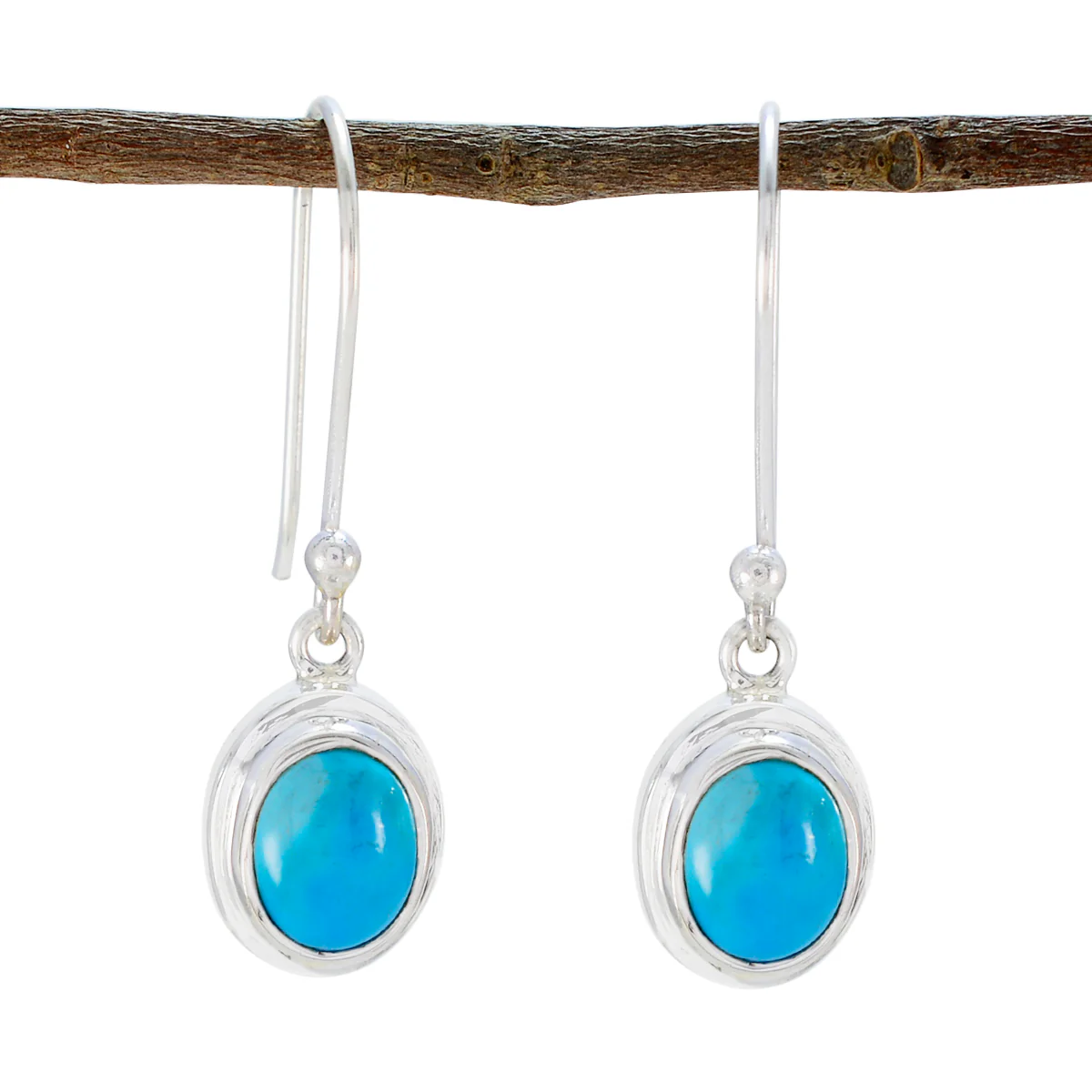 Turquoise French Camila multiple Dangle Blue Sterling Silver Earring
