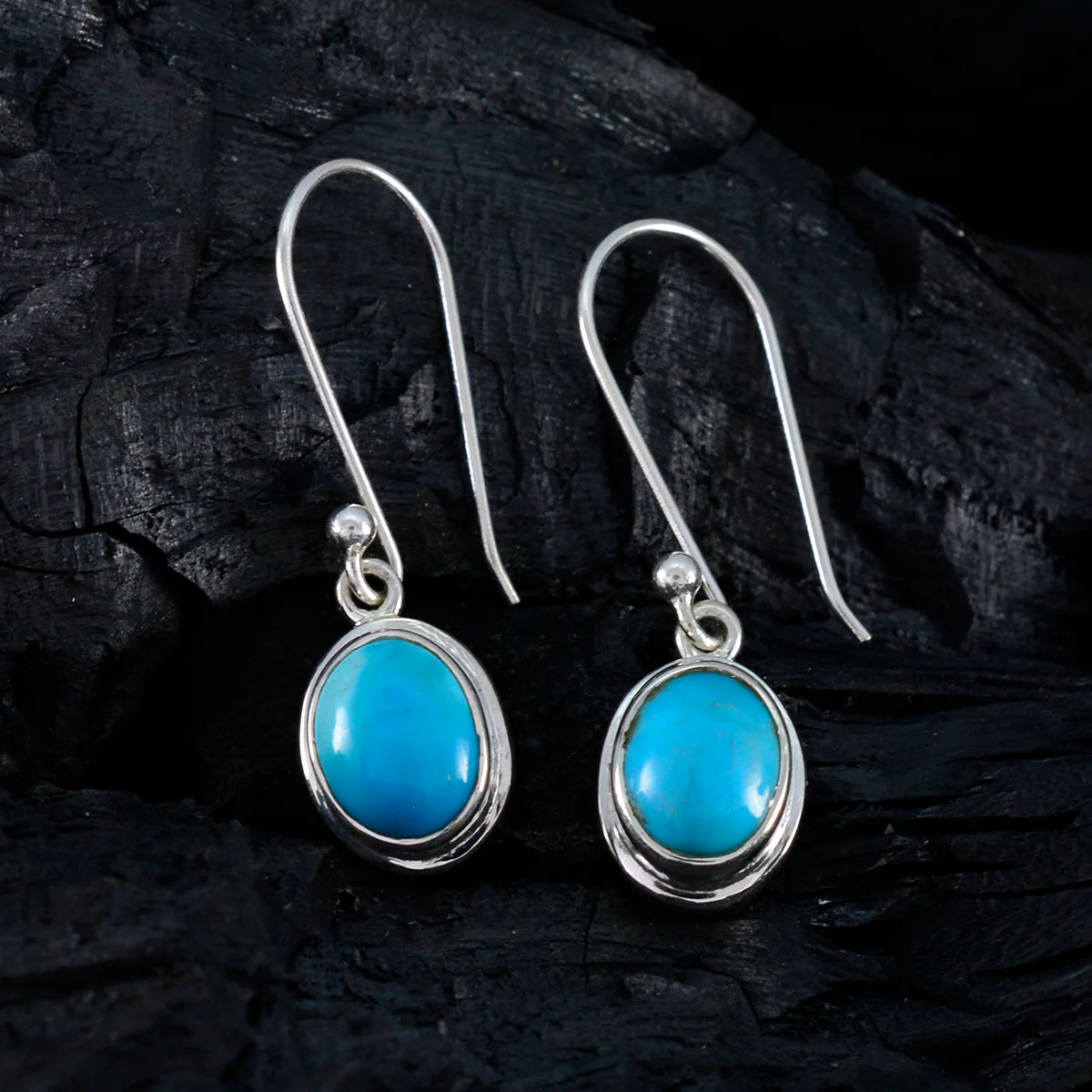 Turquoise French Camila multiple Dangle Blue Sterling Silver Earring - Image 3