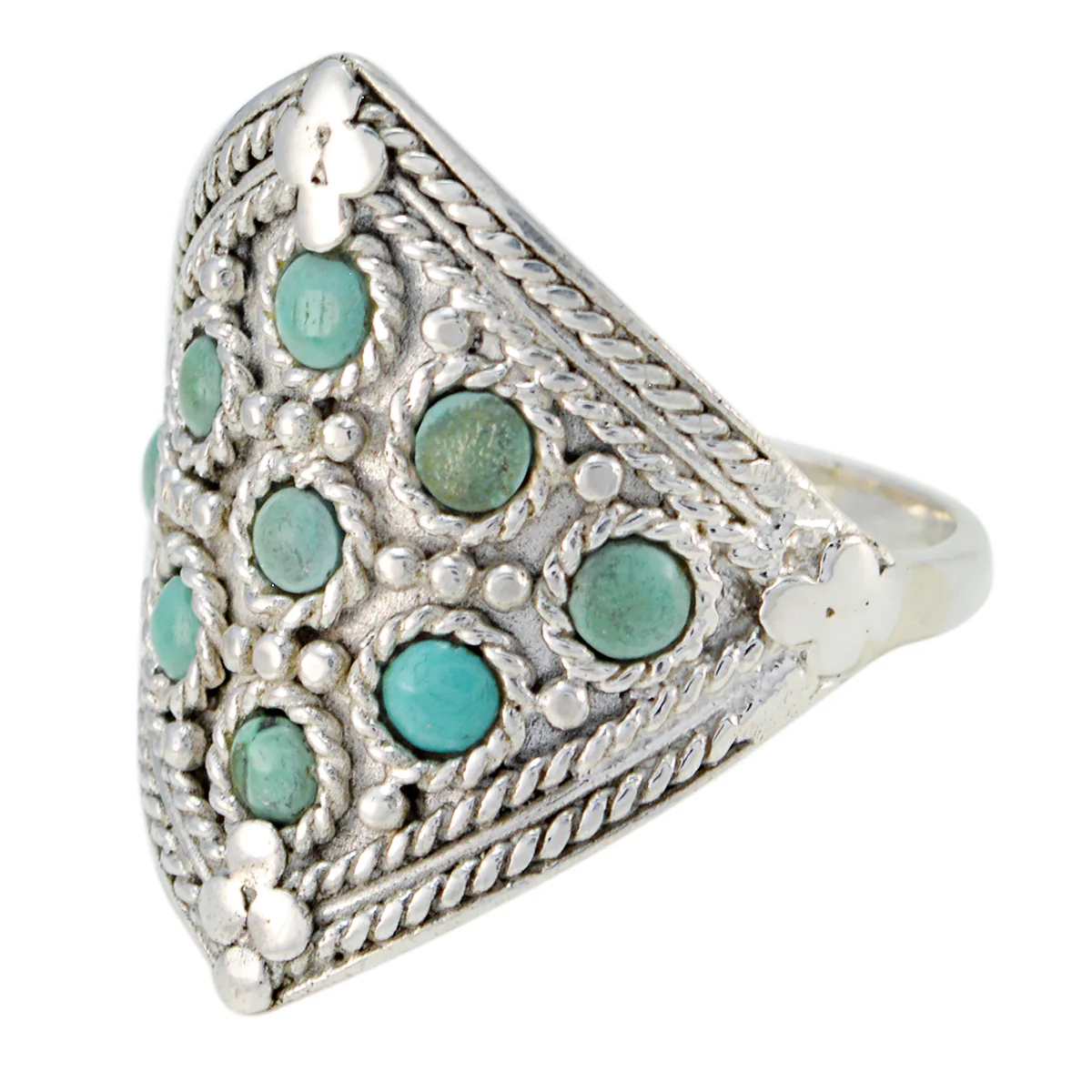 Turquoise multiple Russian Sterling Silver Blue Gemstone Essential Heritage Ring Jewelry - Image 3