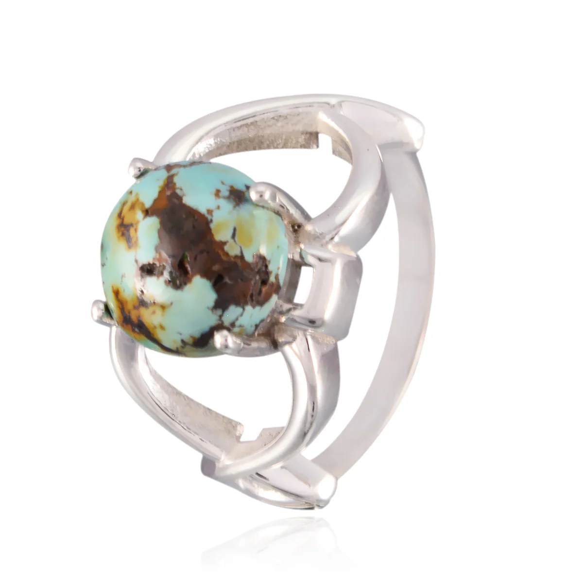 Turquoise Solitaire Indian 92.5 Silver Blue Gemstone Minimal Modern Ring Jewellery - Image 2