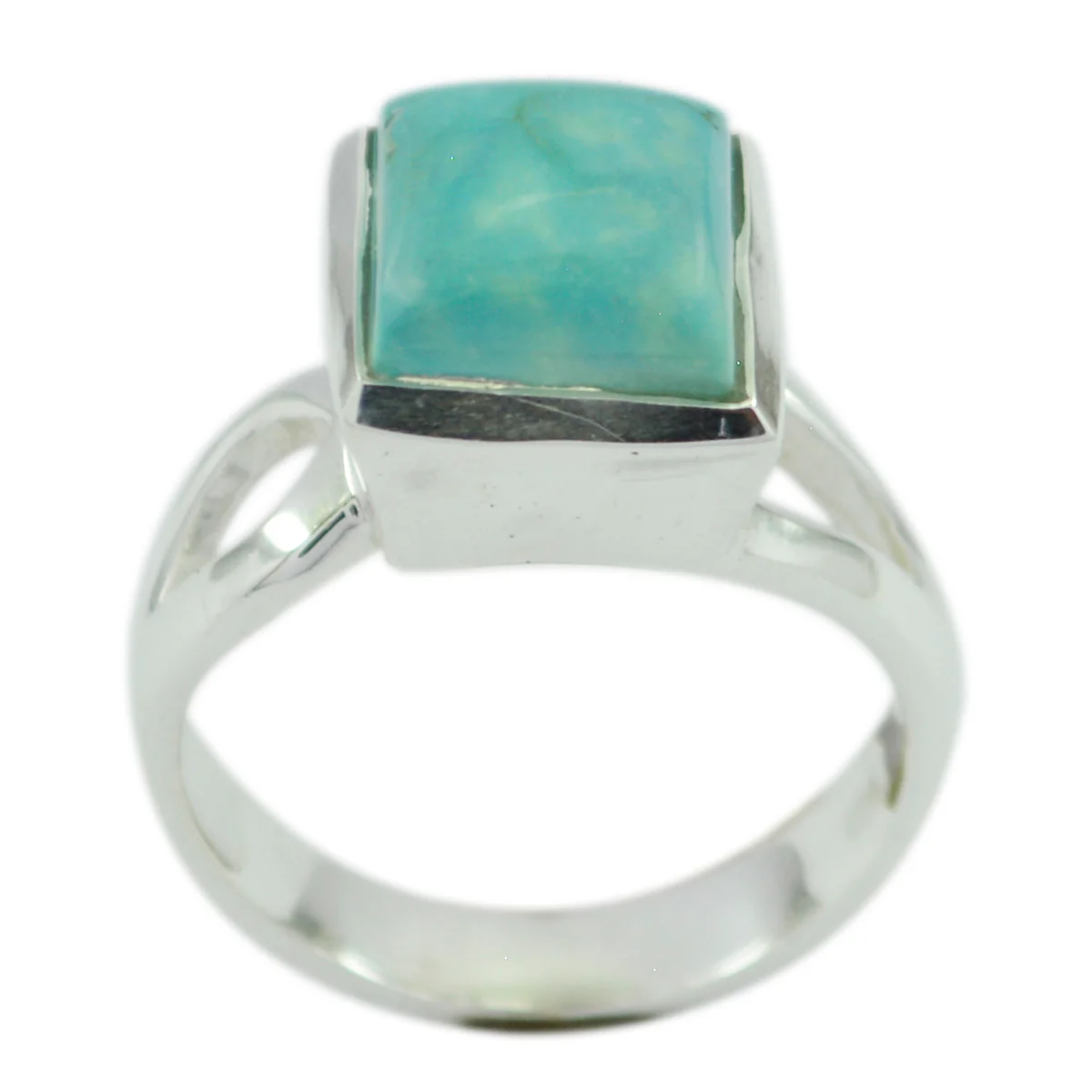 Turquoise Solitaire Indian 925 Sterling Silver Blue Gems Mid-weight Artisan Ring Jewellery