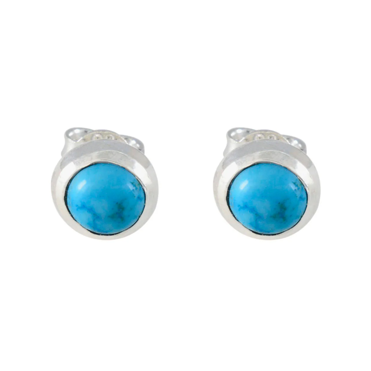 Turquoise Spanish Daniela Solitaire Stud Blue Sterling Silver Earring