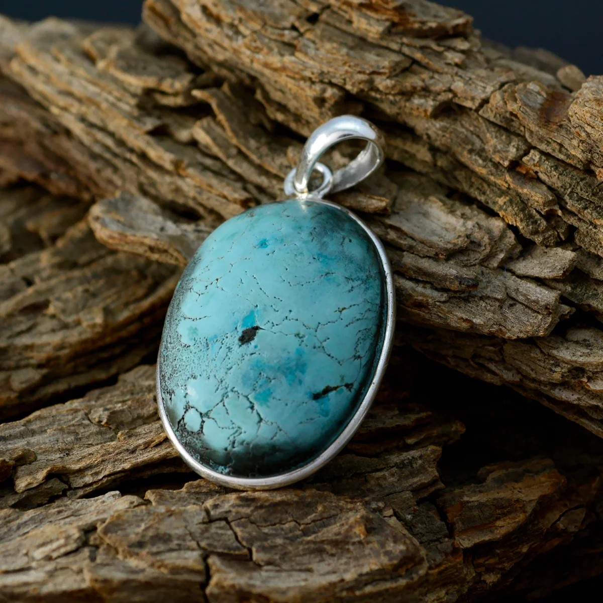 Turquoise Tiny Mexican Silver Solitaire Yasmin Armor Blue Pendant Jewelry - Image 2