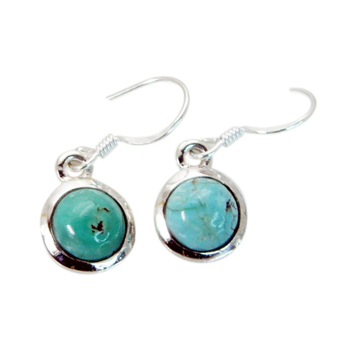 Turquoise Turkish Ella Solitaire Dangle Blue Silver Earring