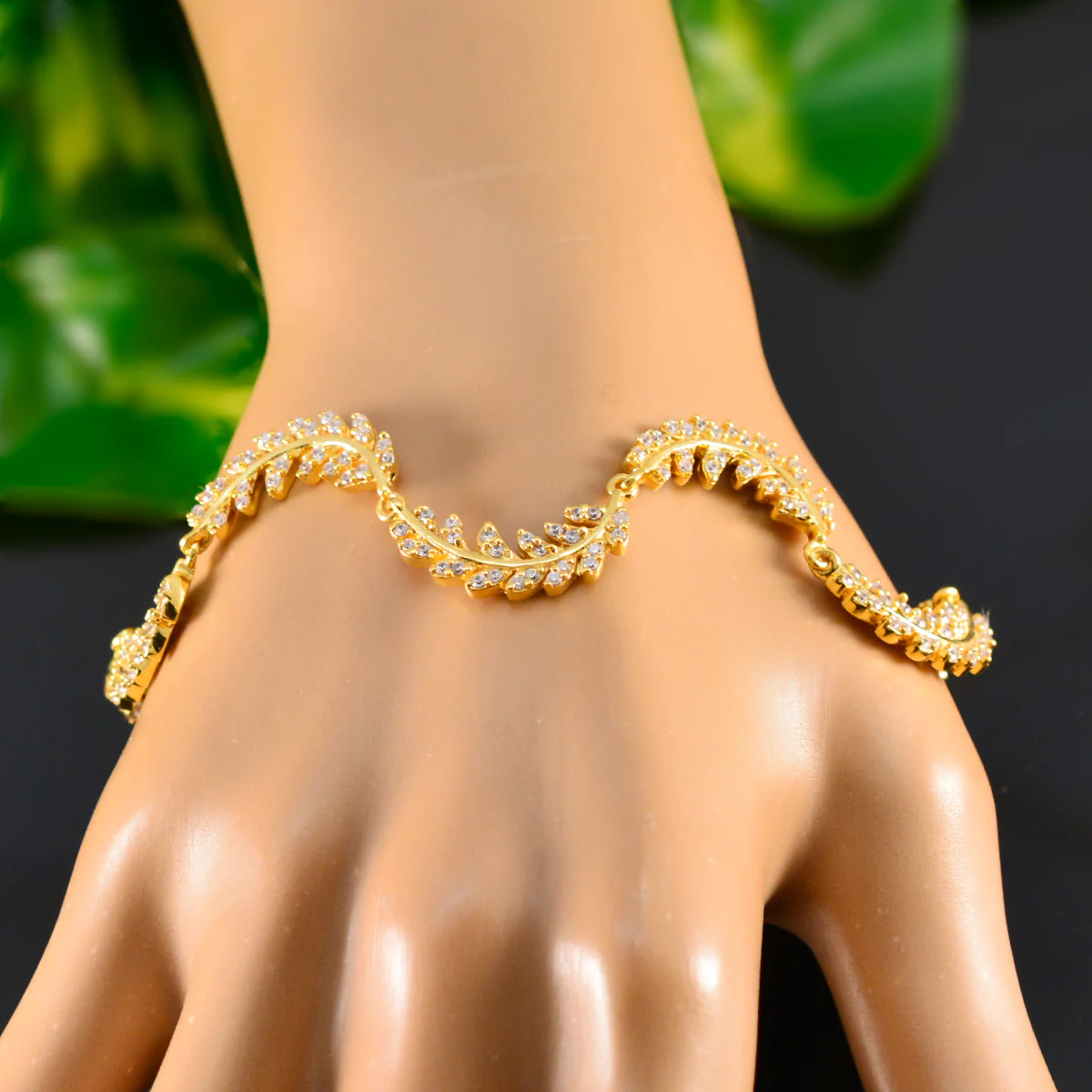 White CZ Astrology Minimal White Sterling Silver Links Bracelet - Image 4