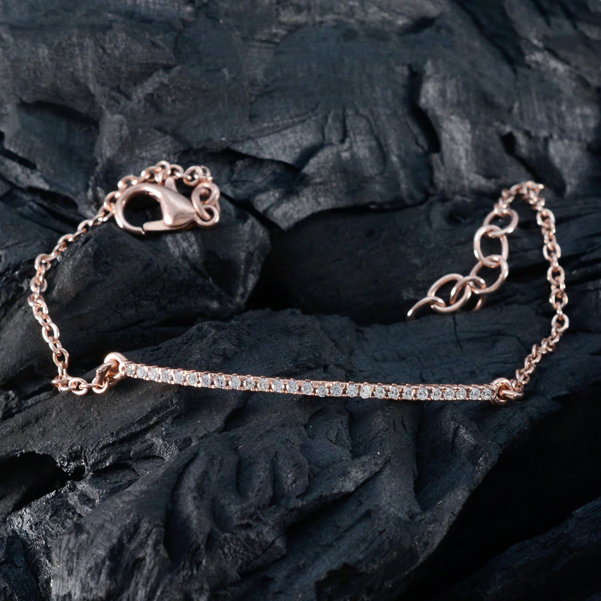 White CZ Back to School Whisper-thin White Silver Chain Bracelet - Image 4