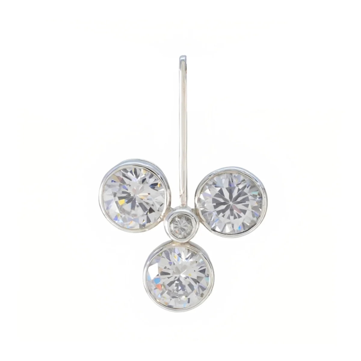 White CZ Featherlight American 925 Silver quarter Teresa Abstract White Pendant Jewelry - Image 2
