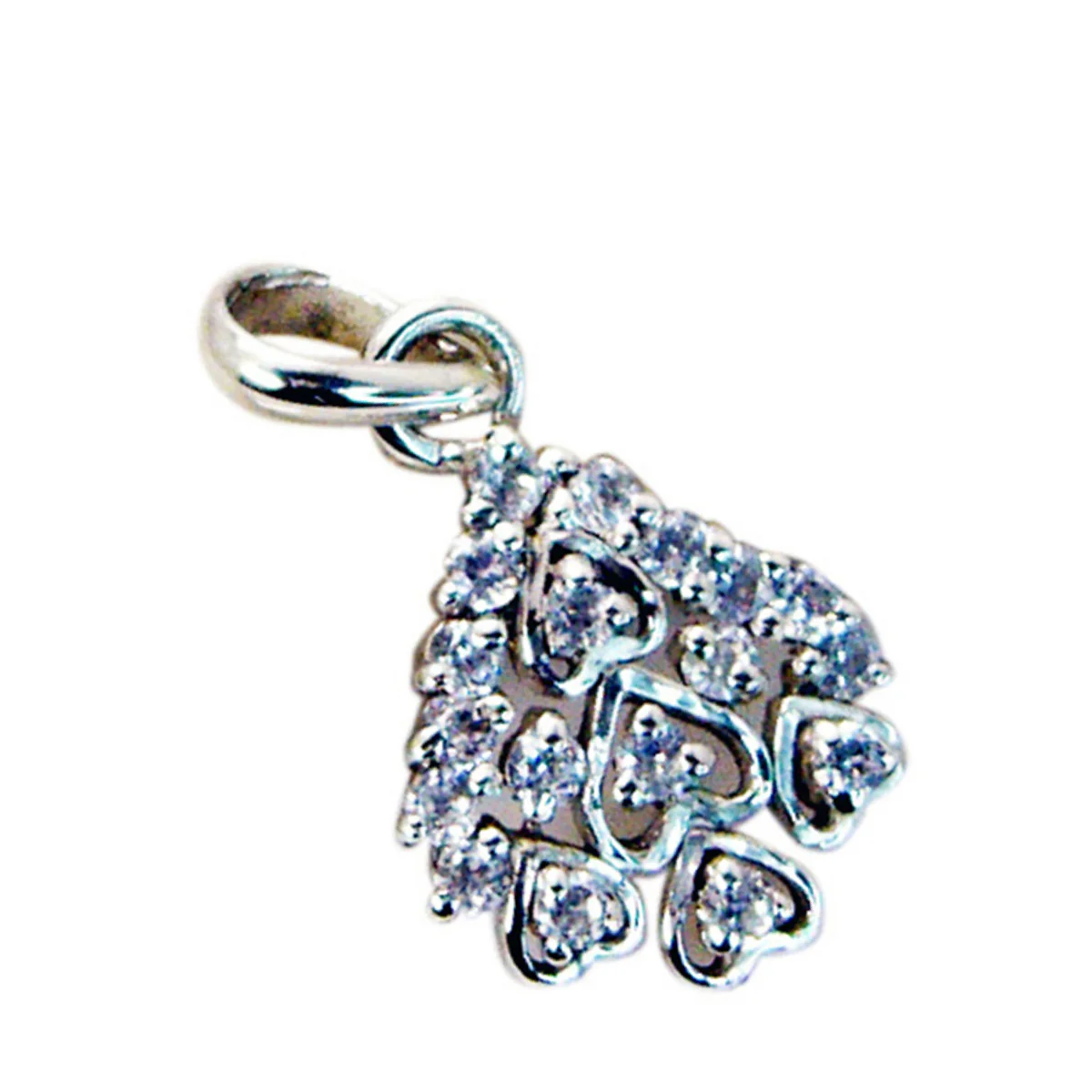 White CZ Featherlight Indian Silver multiple Angel Love White Pendant Jewelry - Image 2