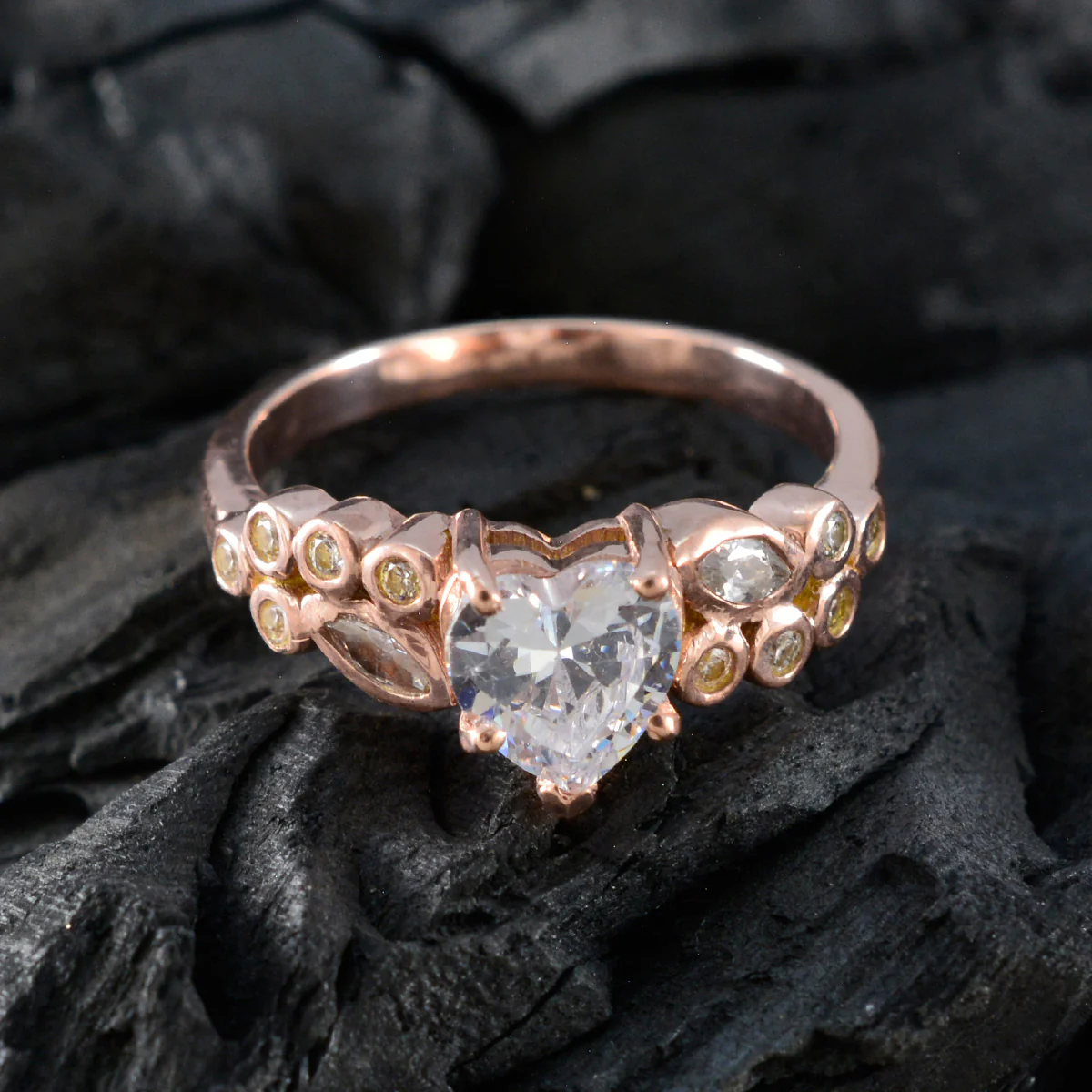 White CZ Halo American 92.5 Silver White Gems Whisper-thin Heart Ring Jewellery - Image 4