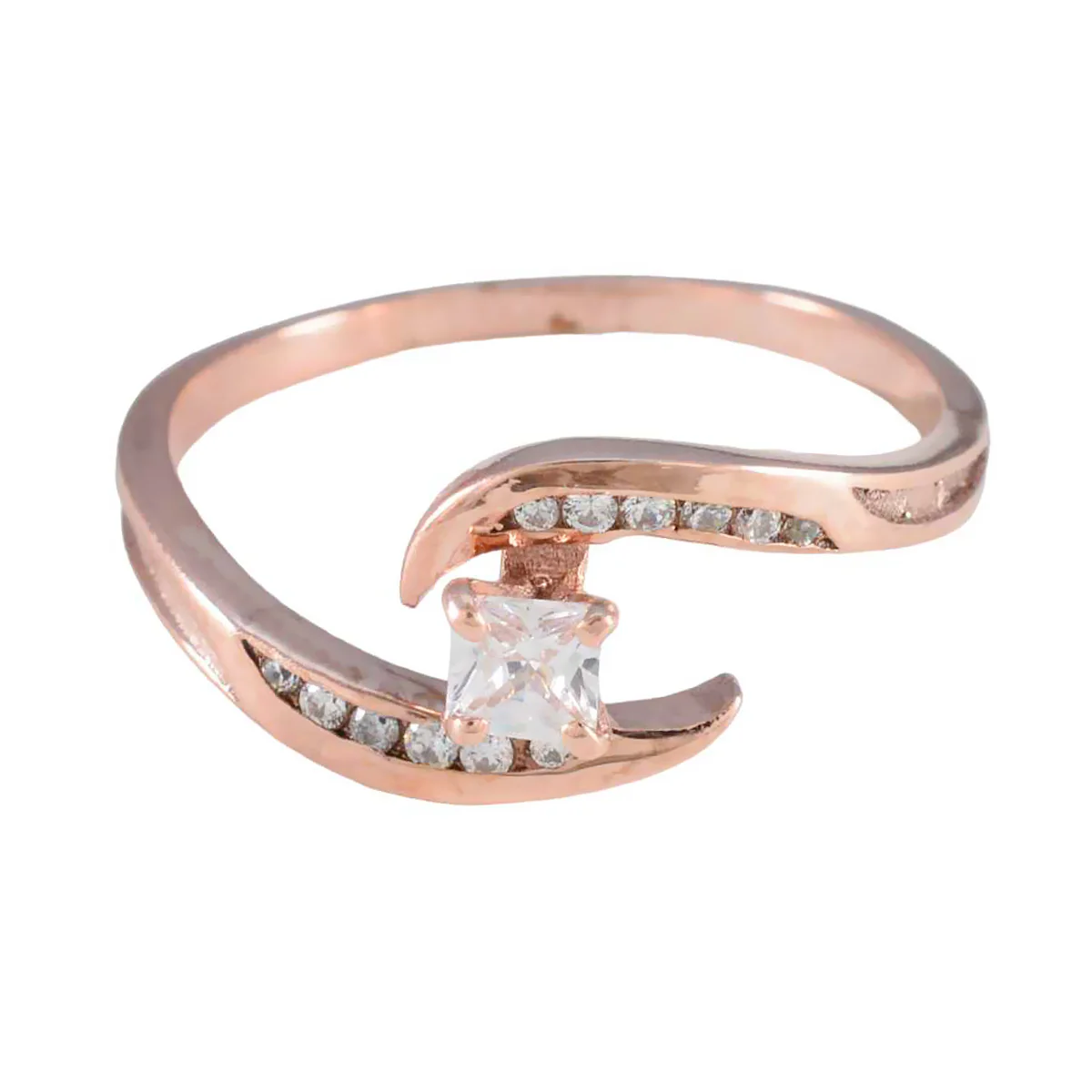 White CZ Halo American Sterling Silver White Gemstone Delicate Feminine Ring Jewellery