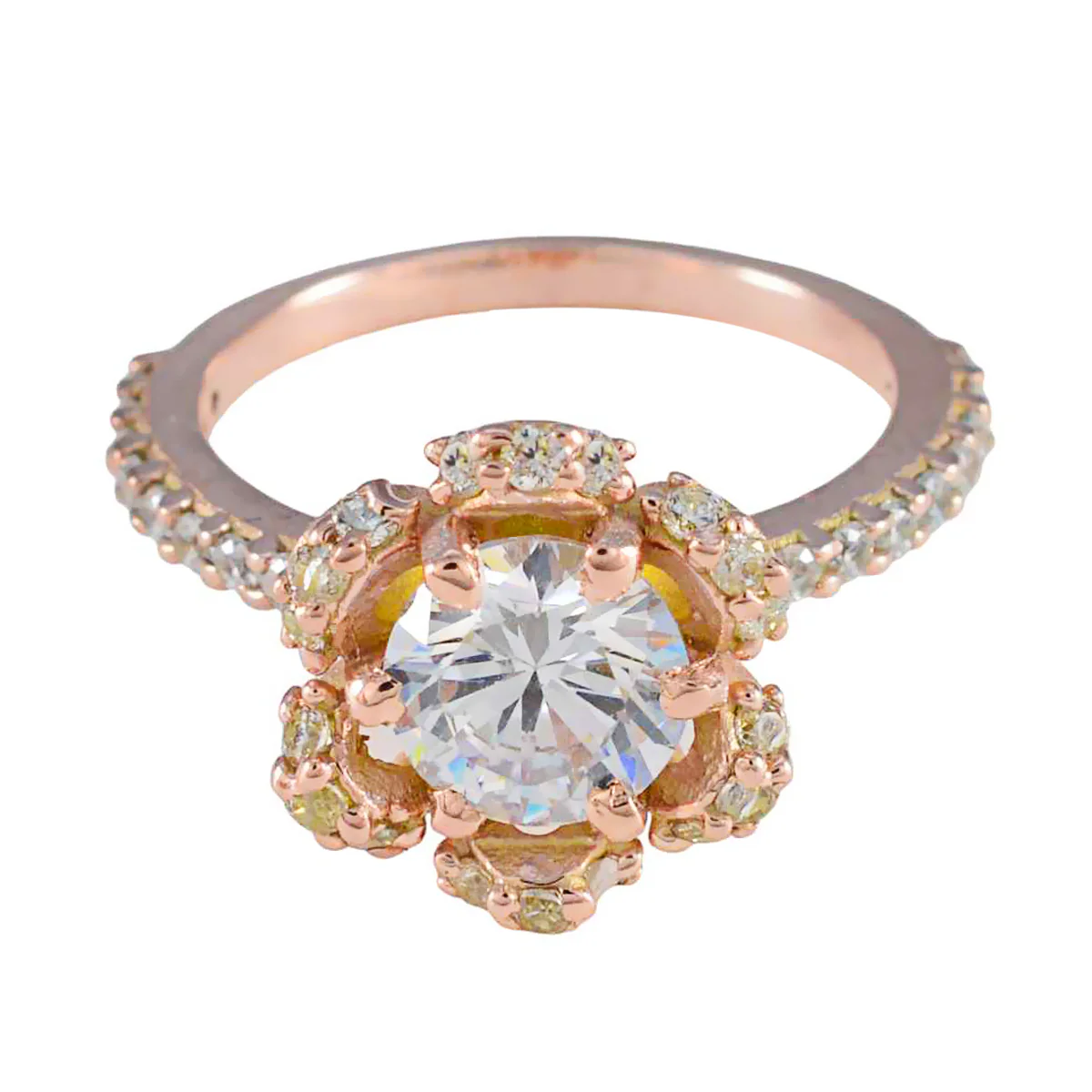 White CZ Halo Indian Silver White Gems Whisper-thin Engagement Ring Jewelry