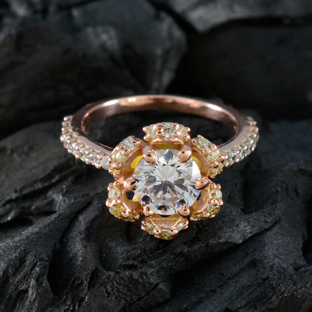 White CZ Halo Indian Silver White Gems Whisper-thin Engagement Ring Jewelry - Image 4